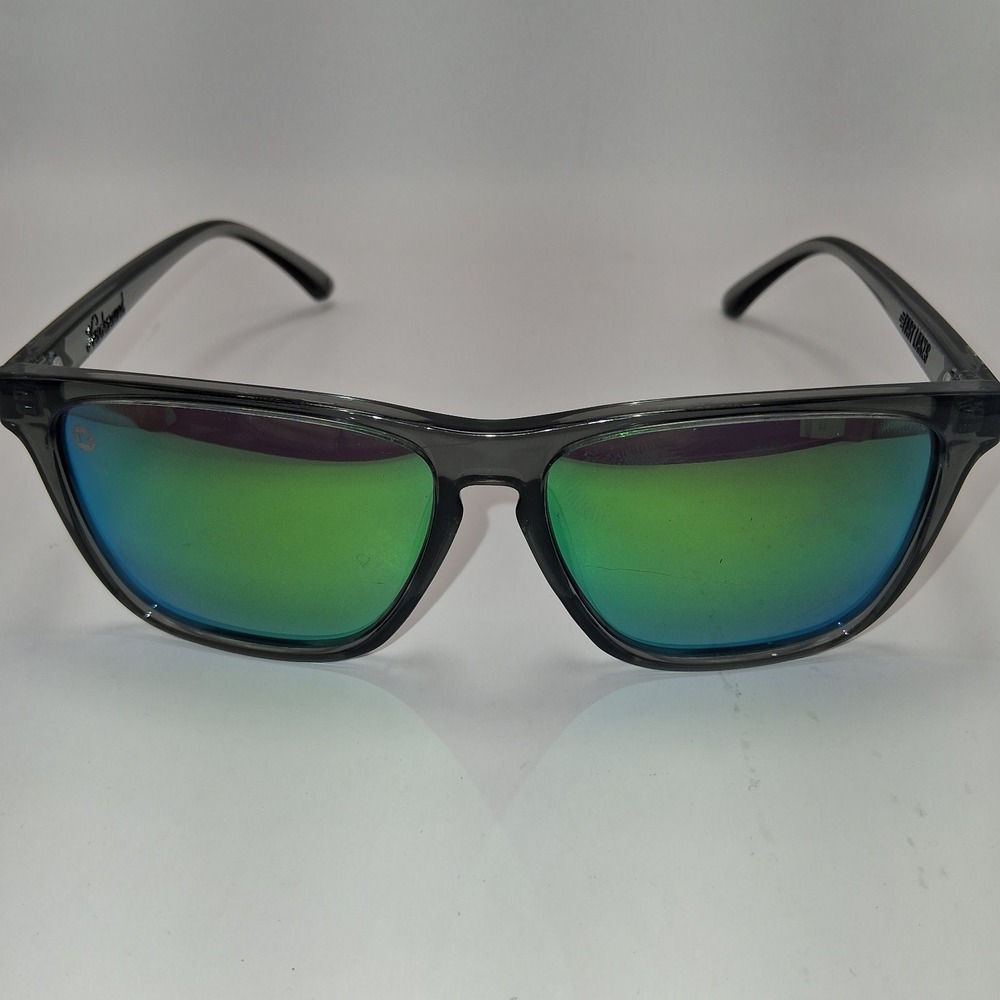 Knockaround Premiere Sunglasses Grey Frame Green Mirror Lenses UV400